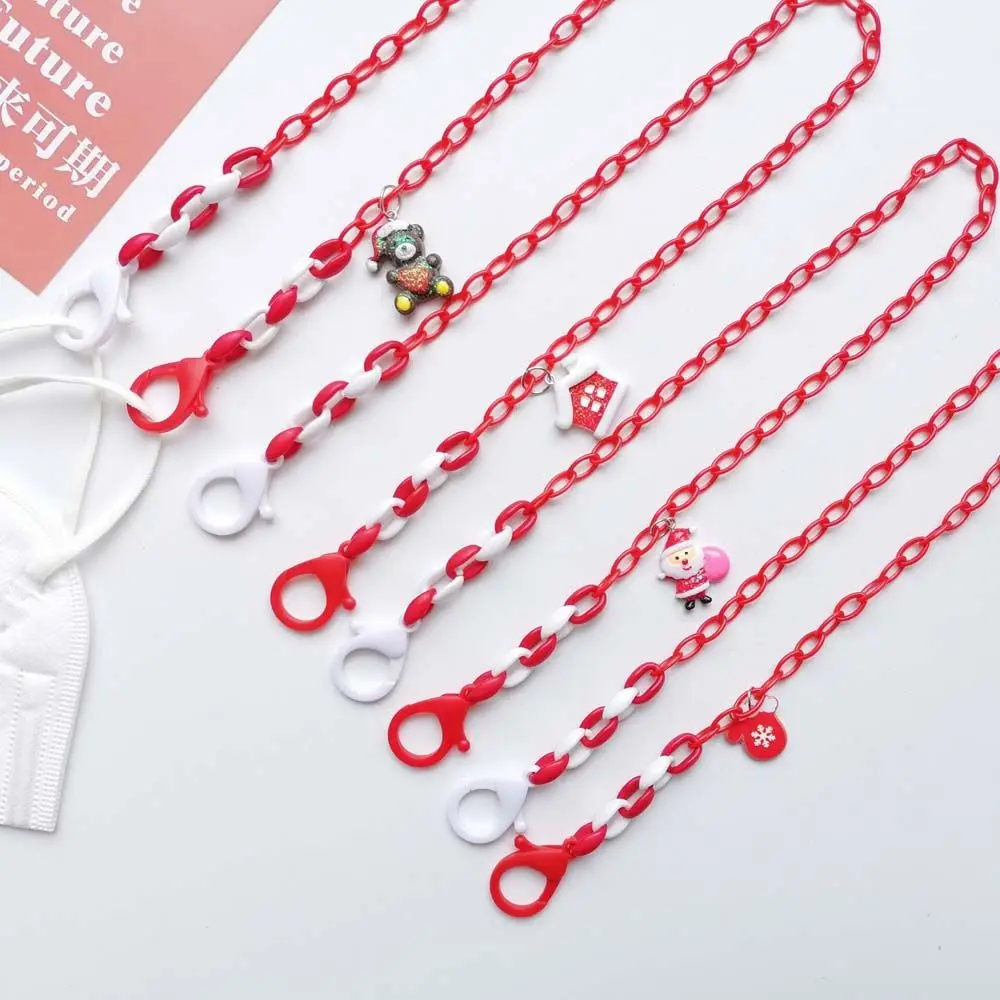 

Creative Christmas Santa Bear Acrylic Glasses Strap Sunglasses Chains Anti-lost Masks Lanyards for Women New Year Gifts