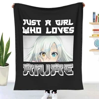 just a girl who loves anime manga lovers throw blanket winter flannel bedspreads bed sheets blankets on cars and sofas sofa