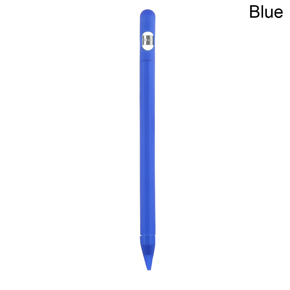 Синий 1 комплект цветной мягкий силиконовый совместимый для Apple Pencil чехол совместимый для iPad Tablet стилус защитный чехол - Цвета: Синий