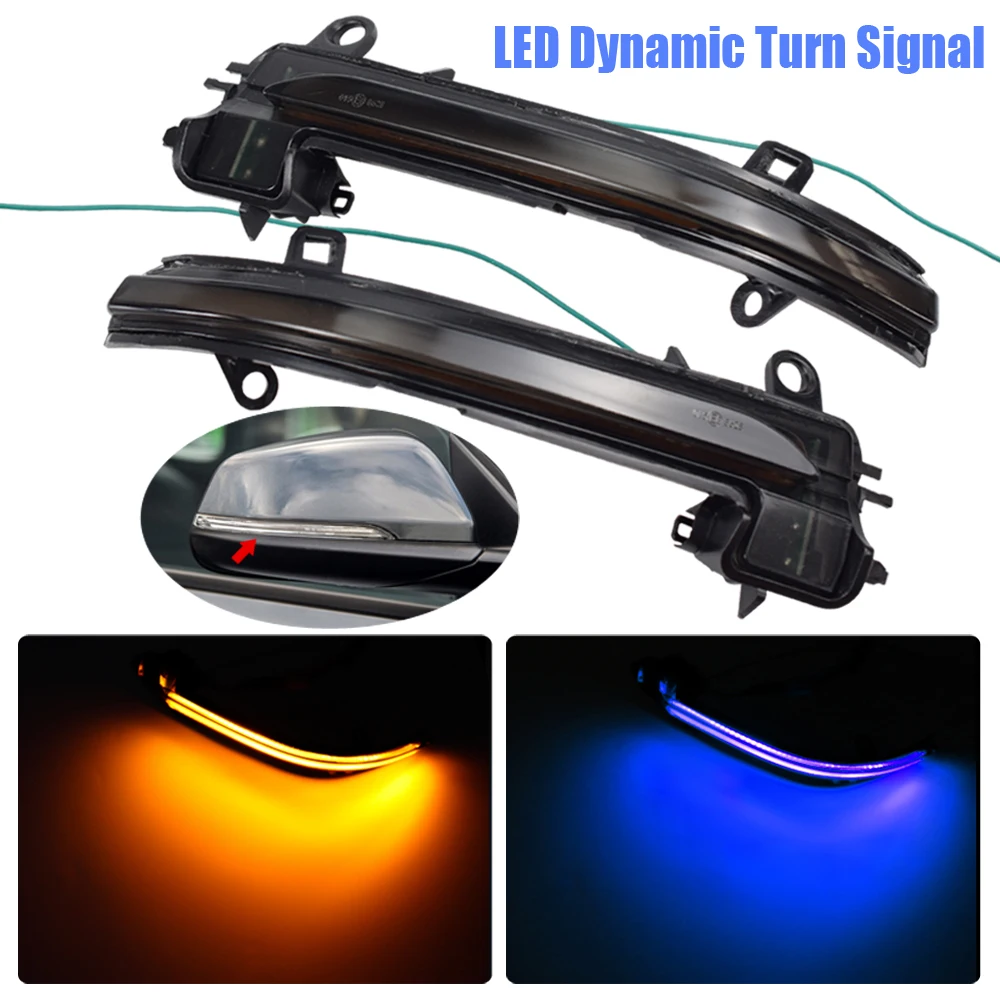 

LED Dynamic Turn Signal Blinker Flowing Water Blinker Flashing Light For BMW X2 X1 F48 F49 1/2 Series F45 F46 F52 Sedan 2016-18
