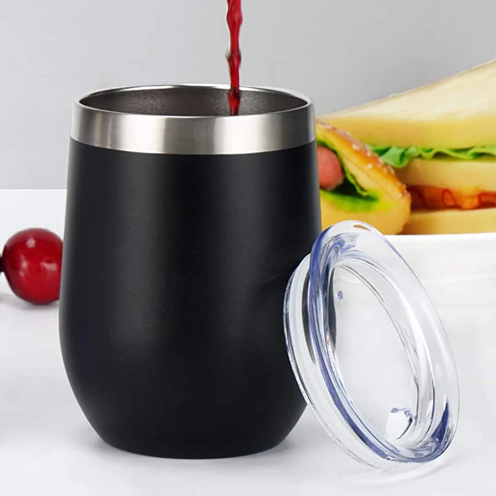 Двухстенная вакуумная Изолированная чашка для вина 304 нержавеющая сталь 12 унций