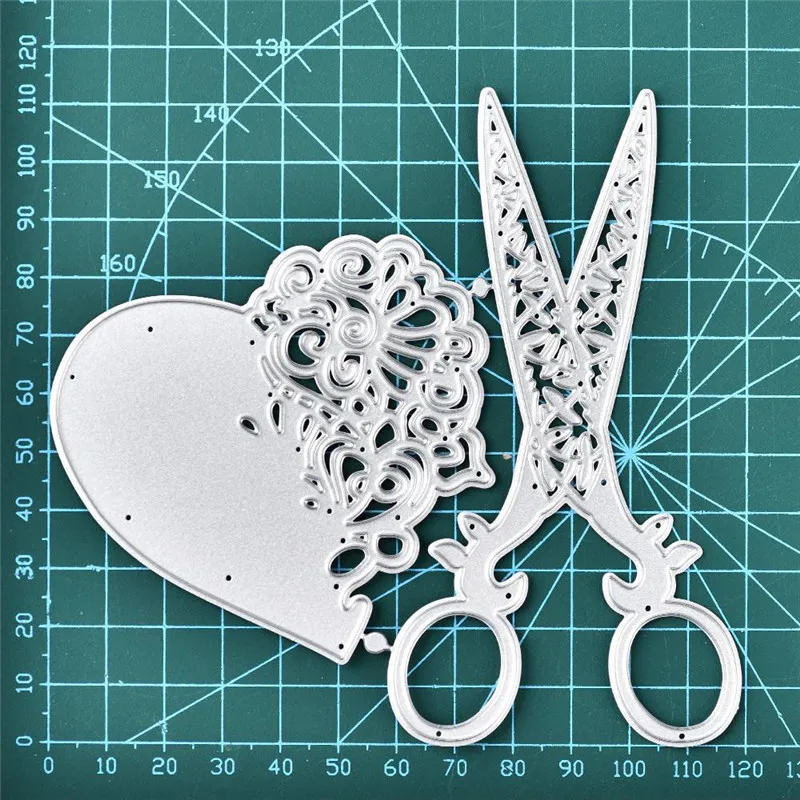 DiyArts ножницы и любовь сердце Рамка металлические режущие штампы изготовление
