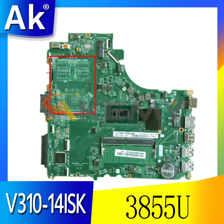 

For Lenovo V310-14ISK V310-14IKB V510-14IKB laptop motherboard DA0LV6MB6F0 motherboard W/ CPU 3855U RAM 4G Mainboard