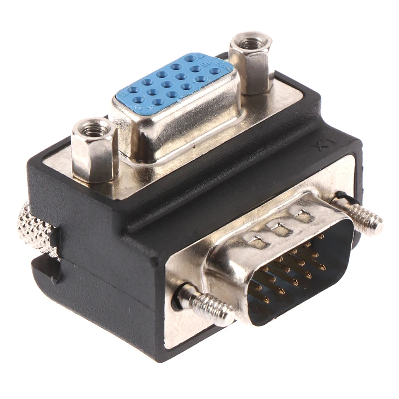 

90 градусов правый угловой VGA папа к женскому удлинитель видео адаптер