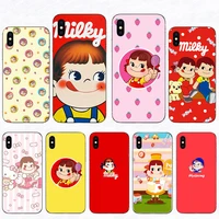 cute milky peko chan fujiya mobile phone case for iphone 11 pro xs max 12 mini x shell se 2020 7 8 plus 6s 6 5s xr cartoon cover