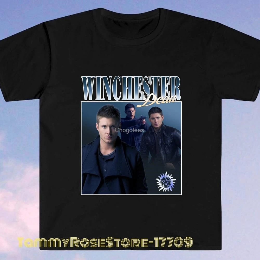 Дин Винчестер Сверхъестественное Винтаж футболка 17709|Мужские футболки| |