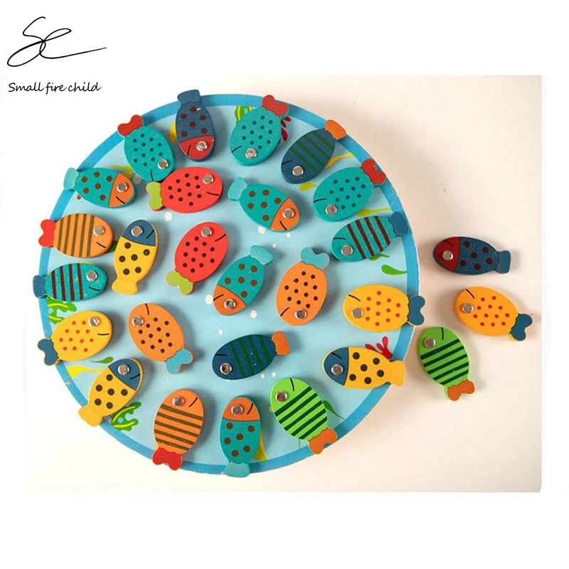 Деревянные 26 шт модели рыб игрушки Детская мудрость раннее образование