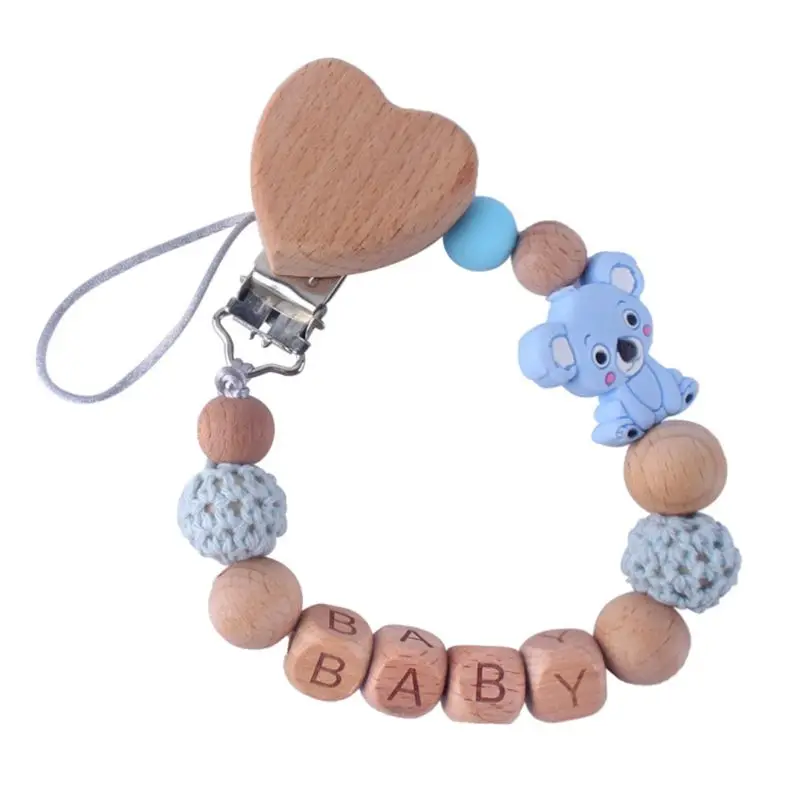 

Baby Pacifier Clip with Baby Teething Toys BPA Free Silicone Beads Binky Holder
