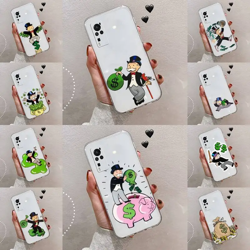 

Dollar Monopoly Phone Case Transparent For VIVO S 9 7 6 IQOO NEO 7 5 3 Z3 Z1 X E pro Soft TPU Clear Mobile bags