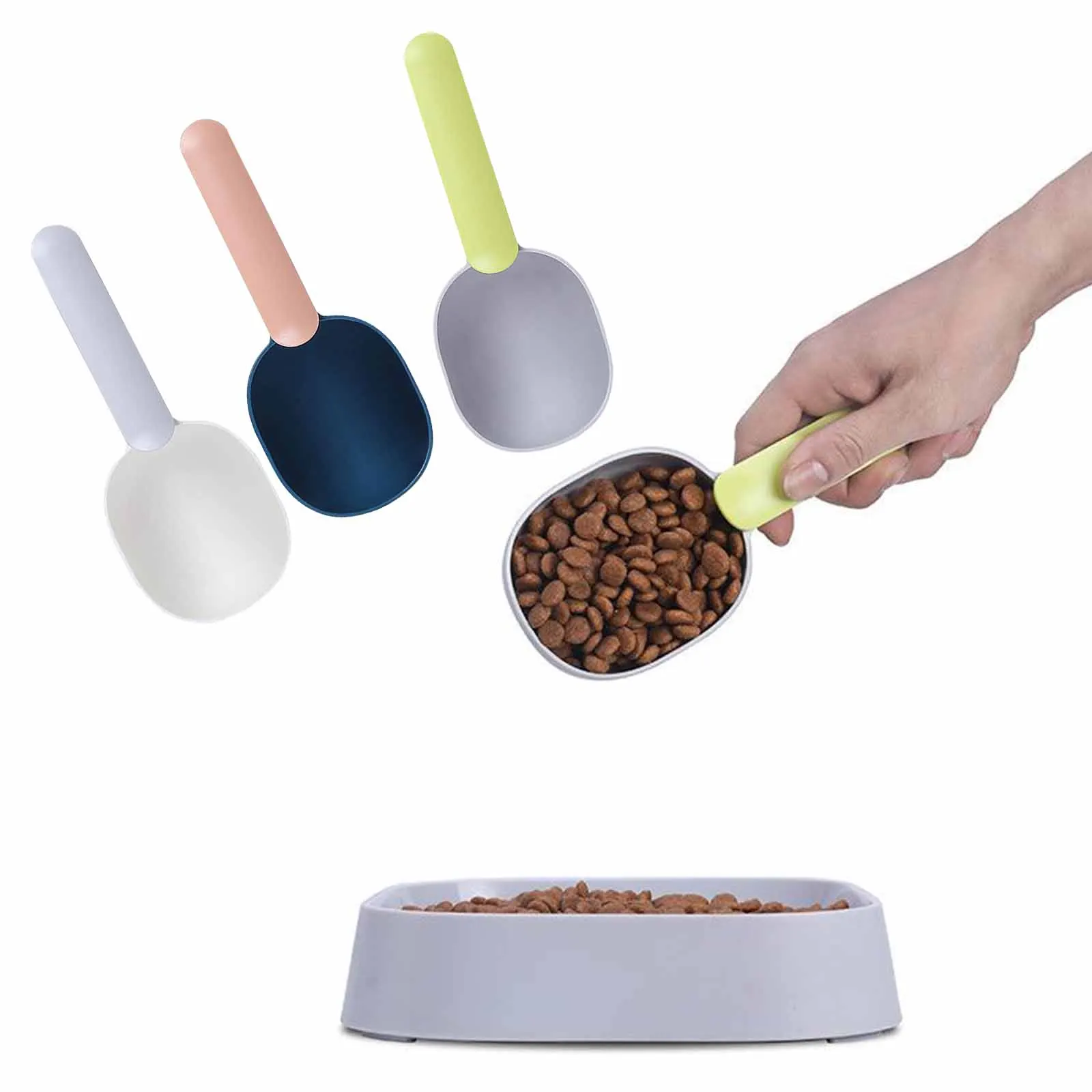 

Pet Cat Dog Dry Food Shovel Mutli-Function Feeding Scoop Spoon with Sealing Bag Clip Measuring Cup