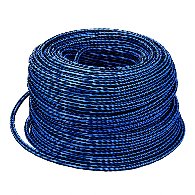 Синий 8 ядерный твист кабель однометровый медный провод OCC для Hi Fi аудио усилителя
