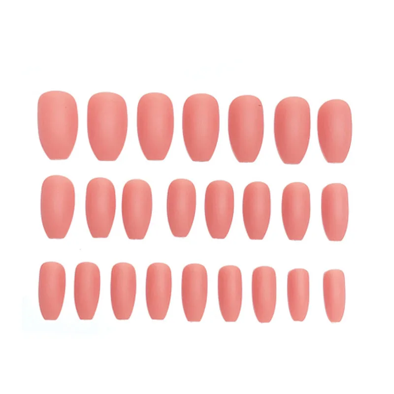 Матовые накладные ногти средней длины оранжевого цвета 24 шт./Корт подходит для