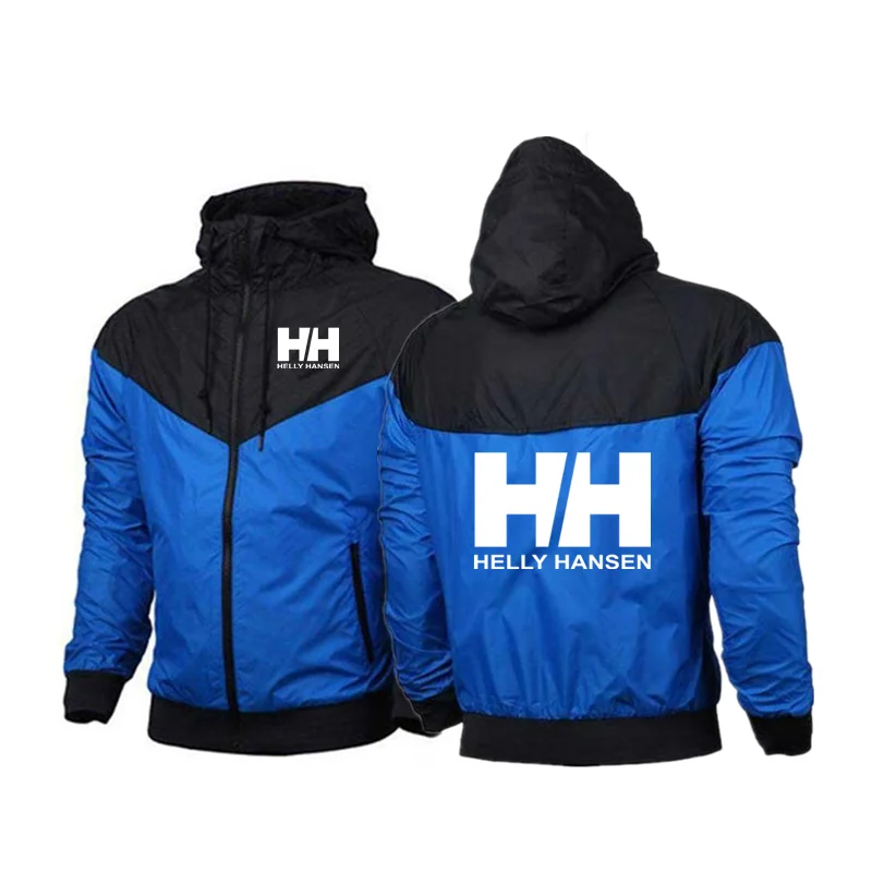 

2021 men's fashion women's spring and autumn zipper hooded jacket outdoor mountaineering sports windbreaker jacket