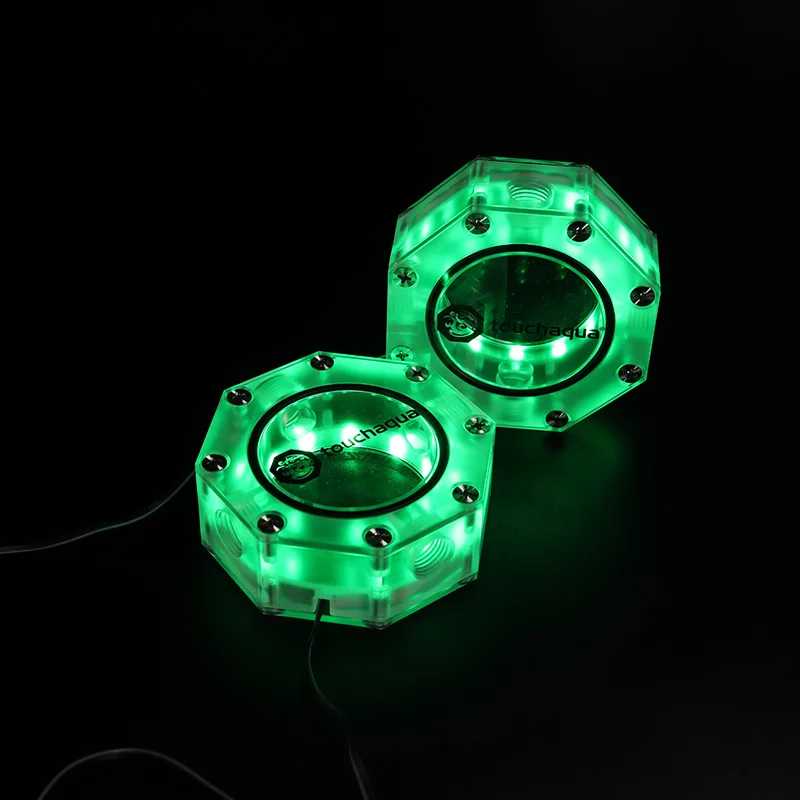 Bitspower Touchaqua бак для воды восьмиугольный двойной комплект посылка Цифровой RGB с 2 шт бак с цветком 5 в Входная мощность