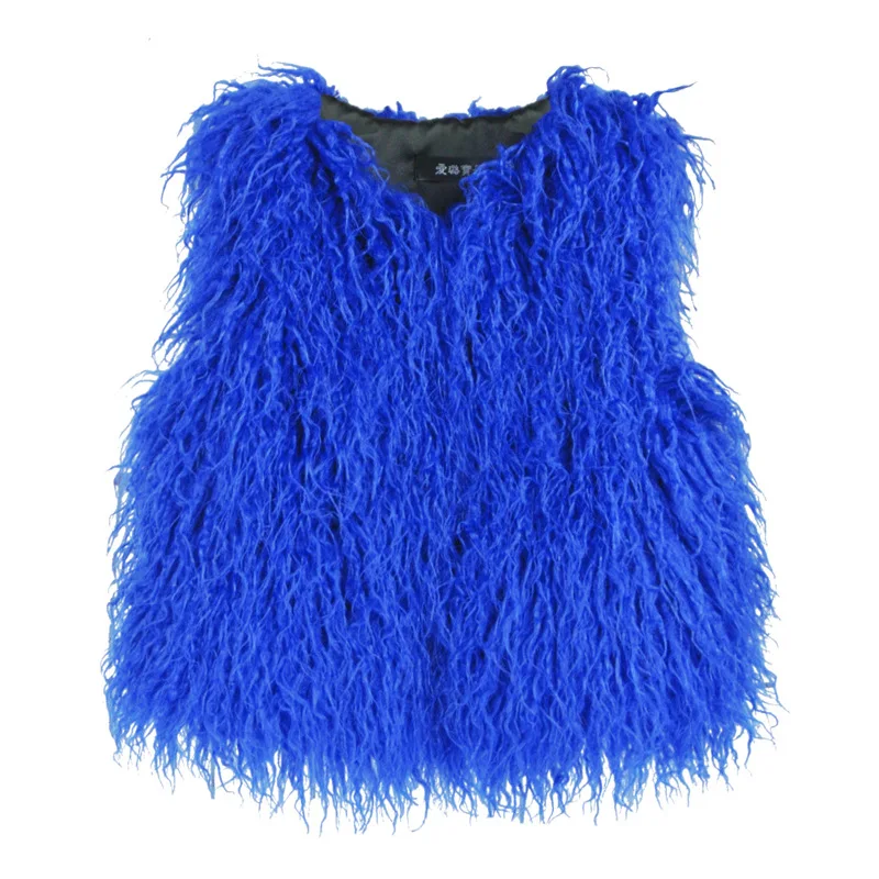 New Fashion Autumn Winter Children's Furry Clothes Girl Beach Wool Lamb Fur Vest