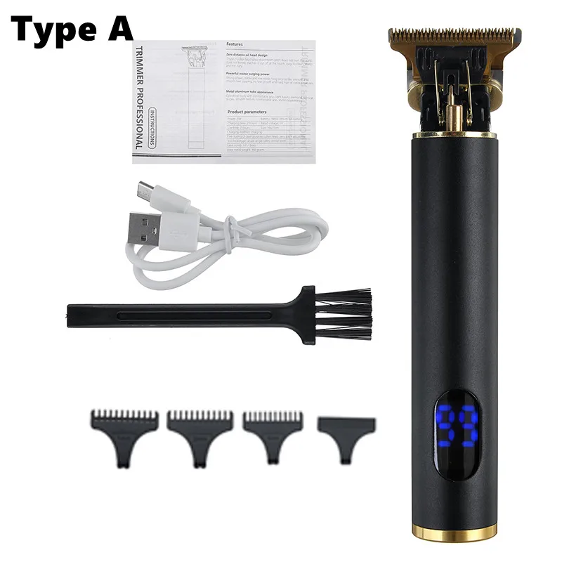 

USB T9 Electric Hair Clipper Professional Electric Hair Trimmer Barber Shaver Trimmer Beard LCD Display Men Hair Cutting Machine