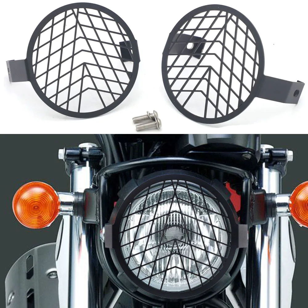 Передняя мотоциклетная фара Сетчатая Маска для гриля стальная Ретро Защитная