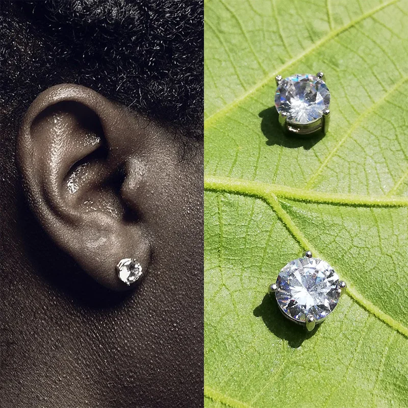 

Fashion No Piercing High Quality Zircon Magnetic Stud Earing For Women Men Kids No Hole Crystal Ear Studs Jewelry Magnet Earring
