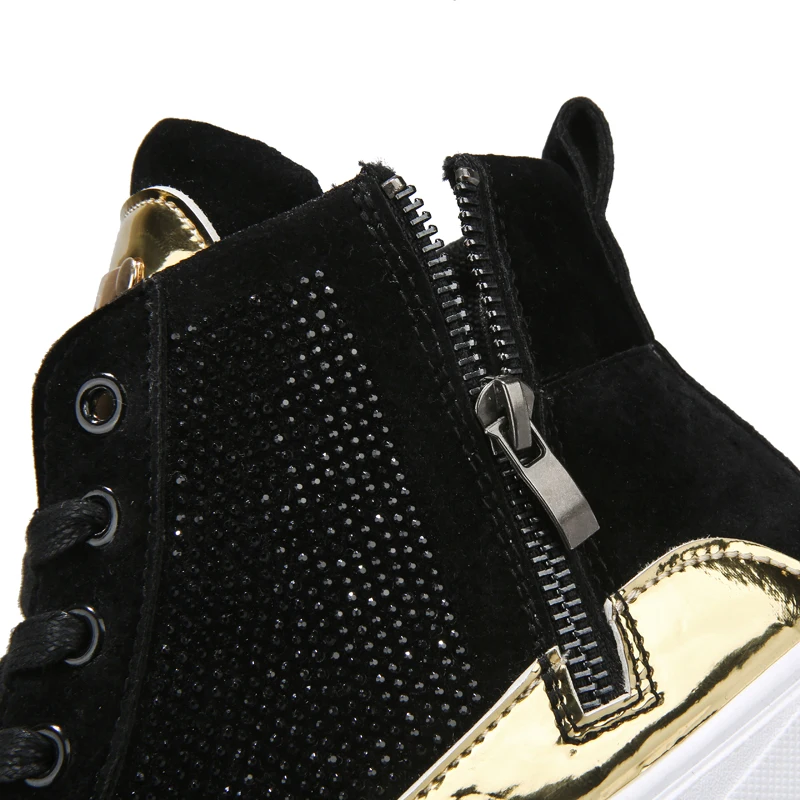 Кроссовки мужские высокие повседневная теннисная обувь со стразами 2019| |