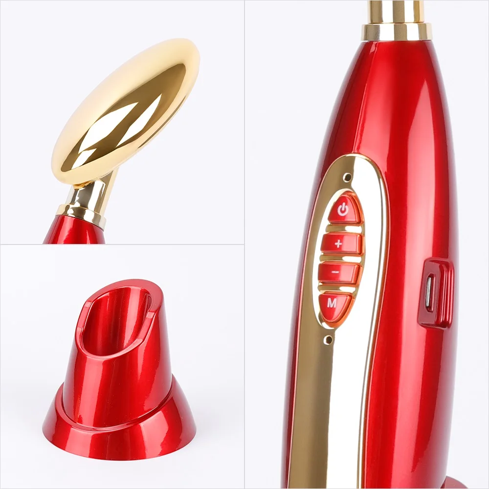 Новое золотое ложечное сверхпроводящее гальваническое массажное устройство для лифтинга кожи лица и ионической детоксикации.