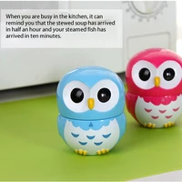cartoon owl learning mechanical time timer 60 minutes kitchen cooking oven mechanical timer countdown clock home decor