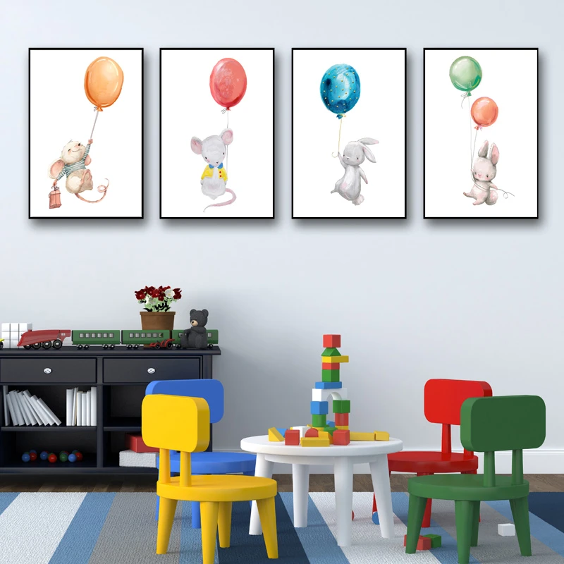 Постер на холсте с изображением животных ежа кролика | Дом и сад