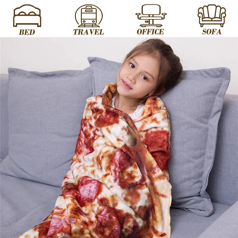 Одеяло для блинов пончиков колец супермягкое фланелевое одеяло пиццы круглый