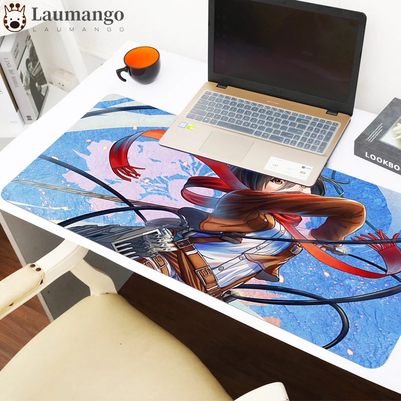 

Mouse Pad Mouse Mat Attack On Titan 700x300mm XL Large Gaming Mousepad Natural Rubber Notebook Gamer Pad Mouse PC Desk Padmouse