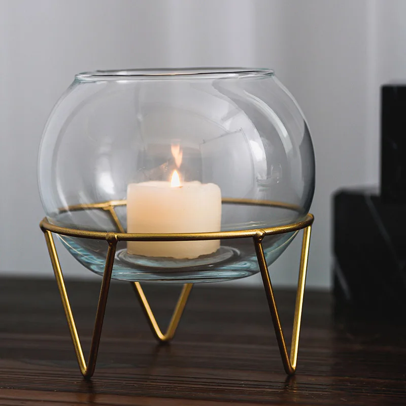 Геометрические креативные Роскошные подсвечники стеклянные современные