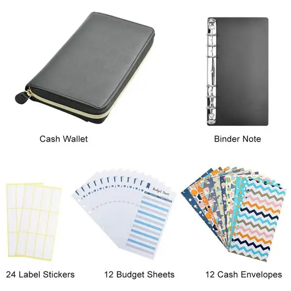 All-In-One Cash Envelopes Wallet System with 12 Budget and Sheets for Financial Planner | Канцтовары для офиса и дома