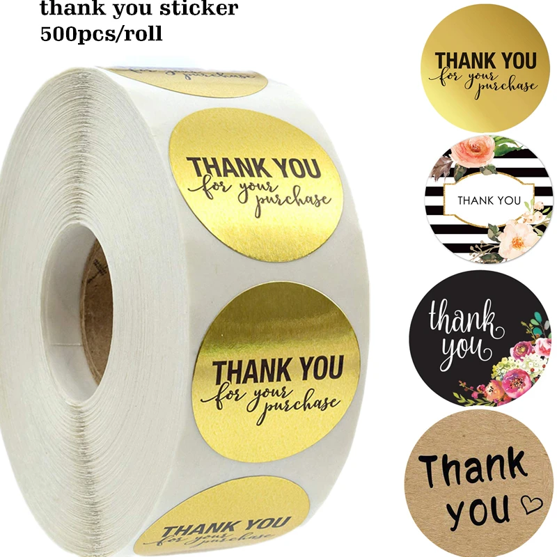 500 шт./рулон благодарим Вас наклейки этикетки для печати ручной работы на заказ
