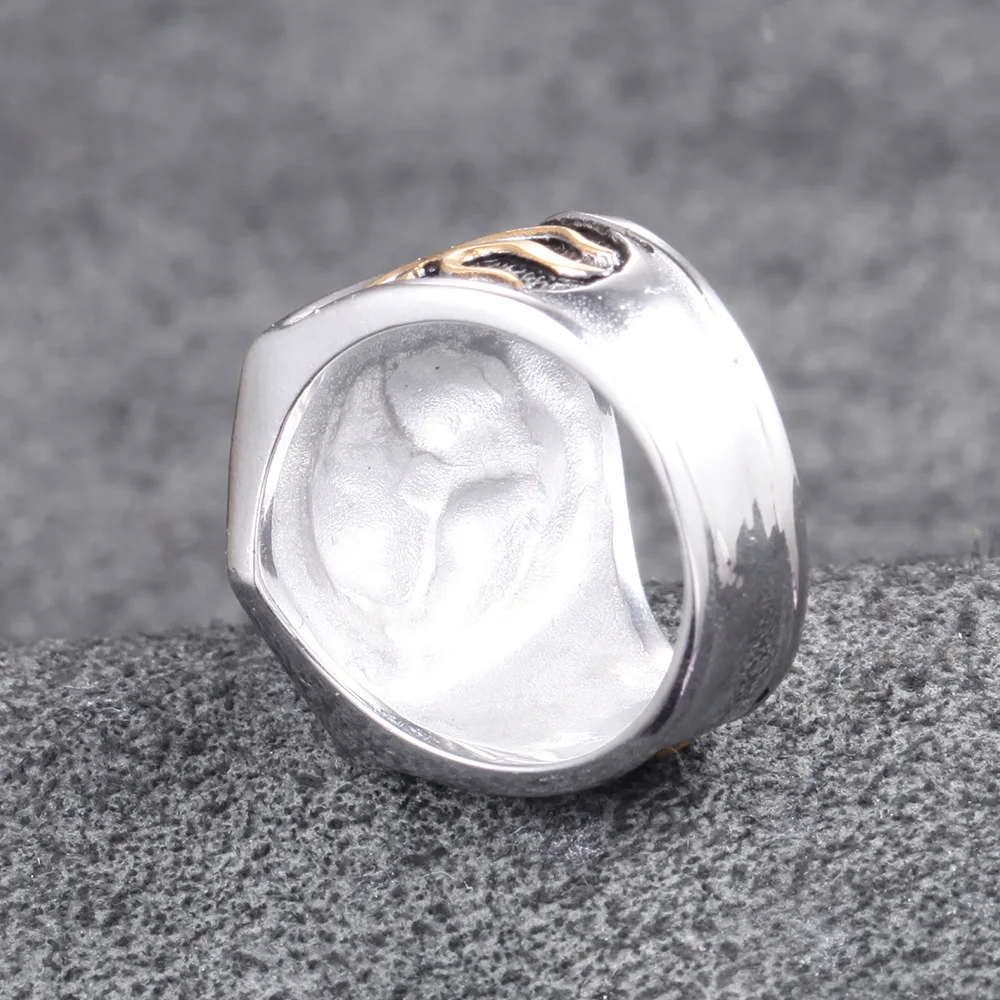 

Megin D Stainless Steel Titanium Harley David Motor Cycle Shiled Cycling Rider Fan Vintage Punk Rings for Men Women Jewelry Gift