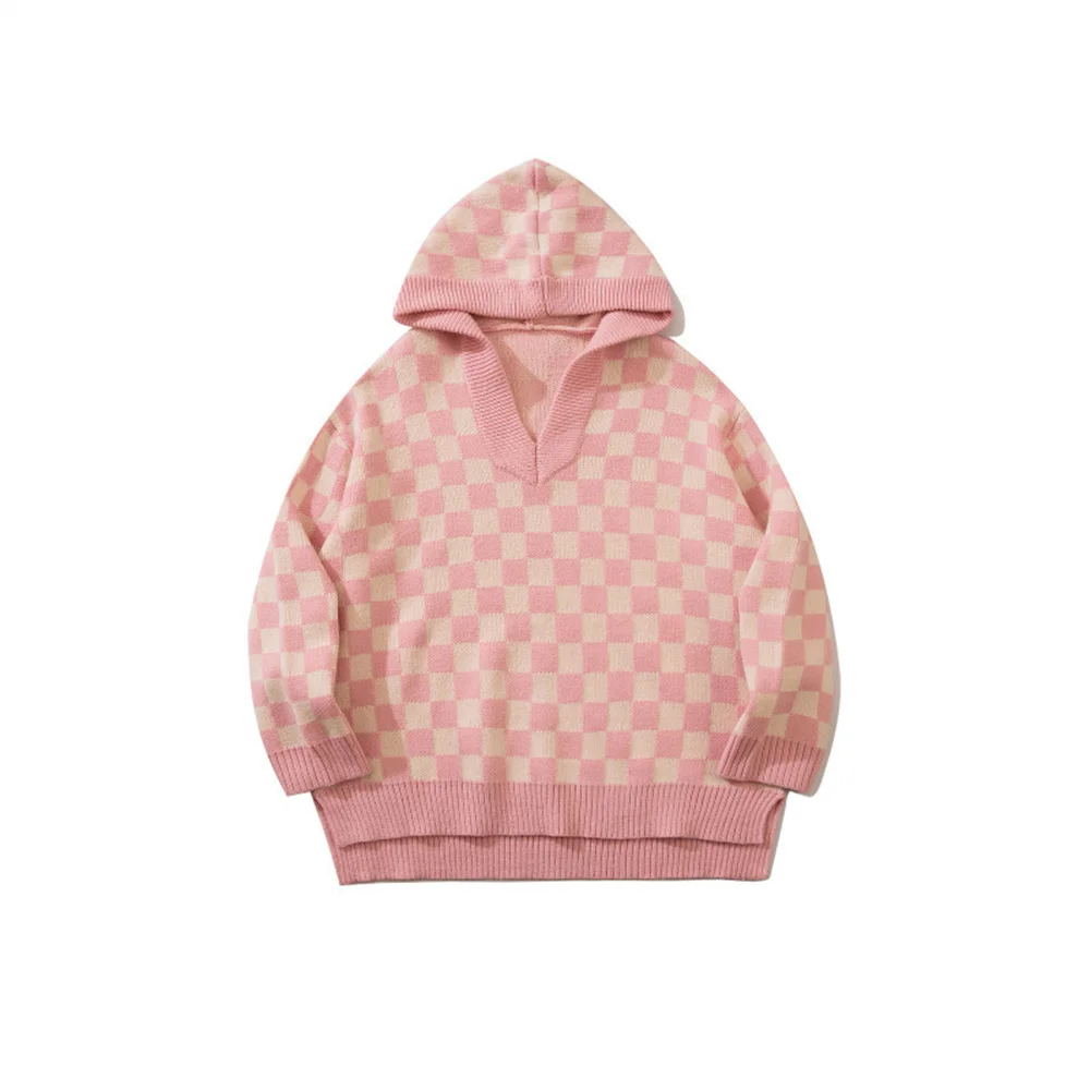 Осенний свитер с капюшоном для мужчин винтажная уличная одежда вязаный