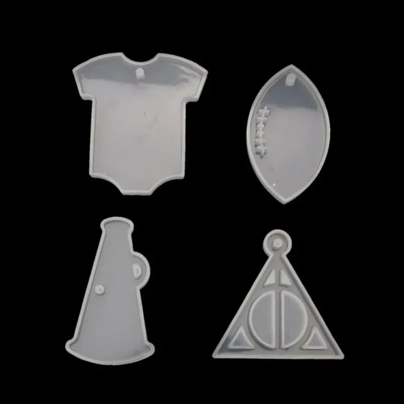 

8Pcs Keychain Pendant Resin Molds Skull T-shirt Silicone Molds Jewelry Making T4MD