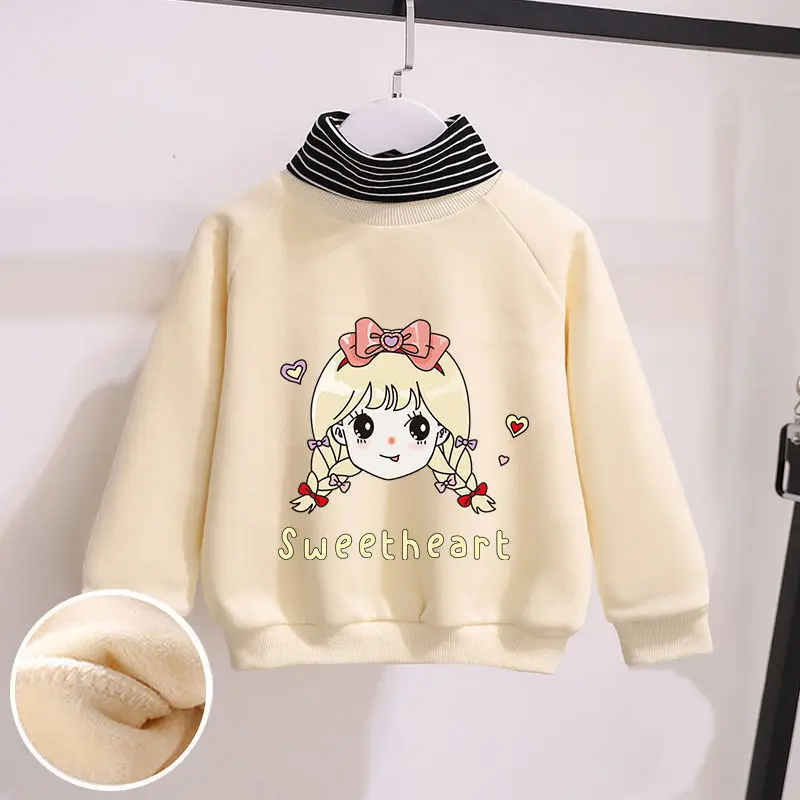 Su&eacute;ter de terciopelo para ni&ntilde;as, versi&oacute;n coreana de la marea, nueva ropa de oto&ntilde;o e invierno, chaqueta gruesa y c&aacute;lida, ropa para ni&ntilde;os, cuello alto-0