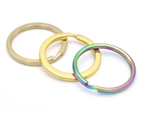 30mm rainbow round split key jump rings key chain jewelry charm clasp supplies small o ring loop metal key ring pendant key fob
