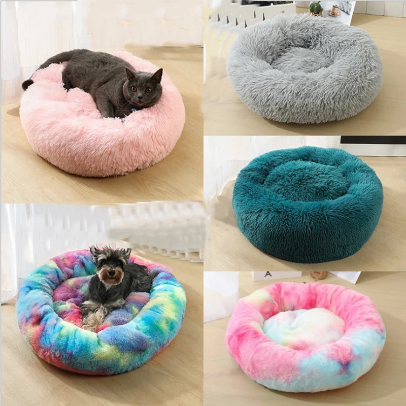 Saim круглая подушка для питомца кошки собаки глубокого сна зимняя теплая гнезда
