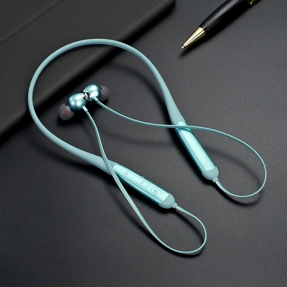 Bluetooth наушники с шейным ремешком, стерео гарнитура, беспроводные Bluetooth спортивные наушники с микрофоном для универсальных всех мобильных телефонов, водонепроницаемые