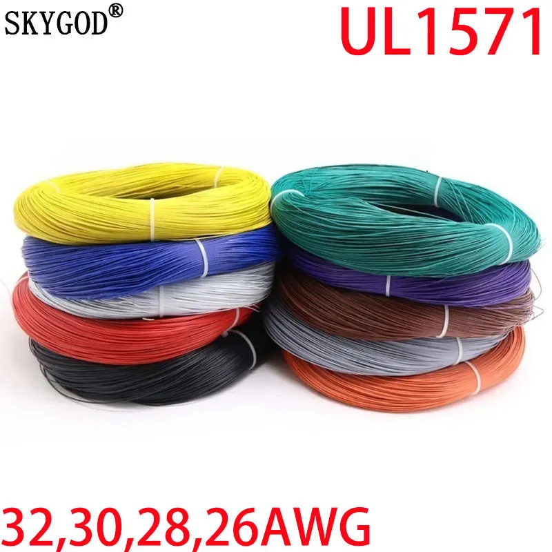 

10/50/100M UL1571 32 30 28 26 AWG PVC Electronic Wire Flexible Cable Insulated Tin-plated Copper Environmental LED Line DIY Cord
