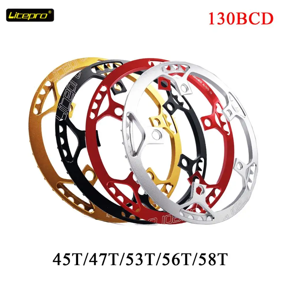 Складное Велосипедное кольцо Litepro сверхлегкое складное BMX из сплава 130 BCD 45T 47T 53T 56T