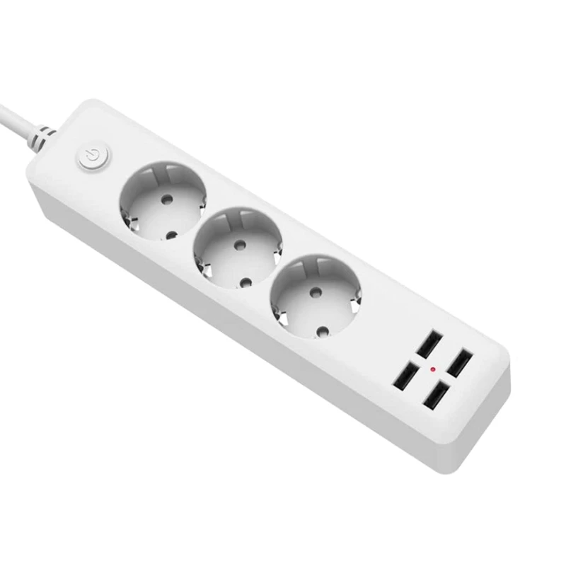 

EU Power Strip Socket 2500w with 4 USB Charging Ports Outlet 5V 2.3A Home Plug G88B