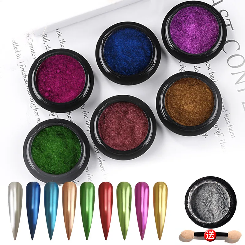 

Holographic neon Magic Mirror Powder Chameleon Nail Glittering Powder Metallic Effect Colors Pigment Nail Art Dust Decorations