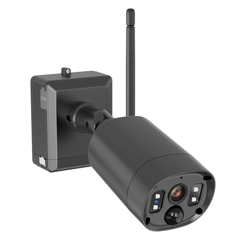 

Outdoor Security Camera with Solar Panel Power Supply, 1080P Camera Home Security System with HD LED Light - Wireless