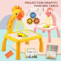 wemmicks children projector drawing desk drawing board desk building blocks table arts educational learning paint toy for girl