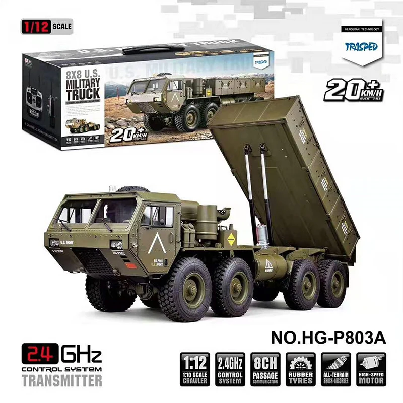 HG P803A 8x8WD RC автомобиль 1:12 2 4 г радио Управление автомобиля Heavy Duty грузовик с