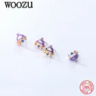 Женские серьги-гвоздики из серебра 925 пробы с фианитами