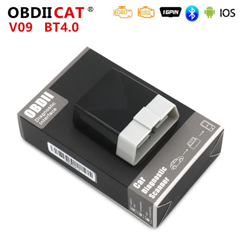Новый диагностический сканер V09 ELM327 V1.5 OBD2, автомобильный считыватель кодов V09 Bluetooth ELM 327 1,5 с поддержкой протоколов OBDII OBD II