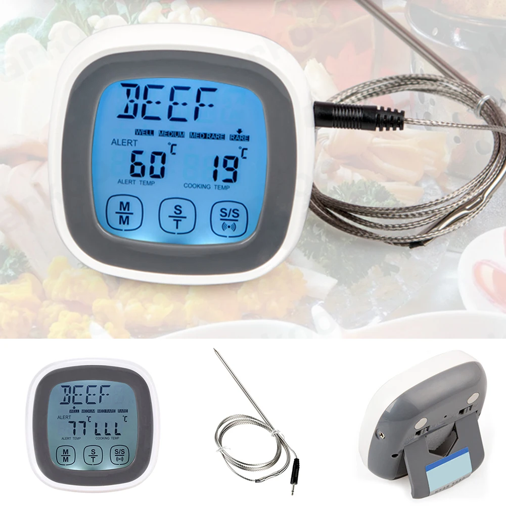 

Термометр для духовки, домашний цифровой термометр с сенсорным экраном для приготовления пищи, мяса, барбекю