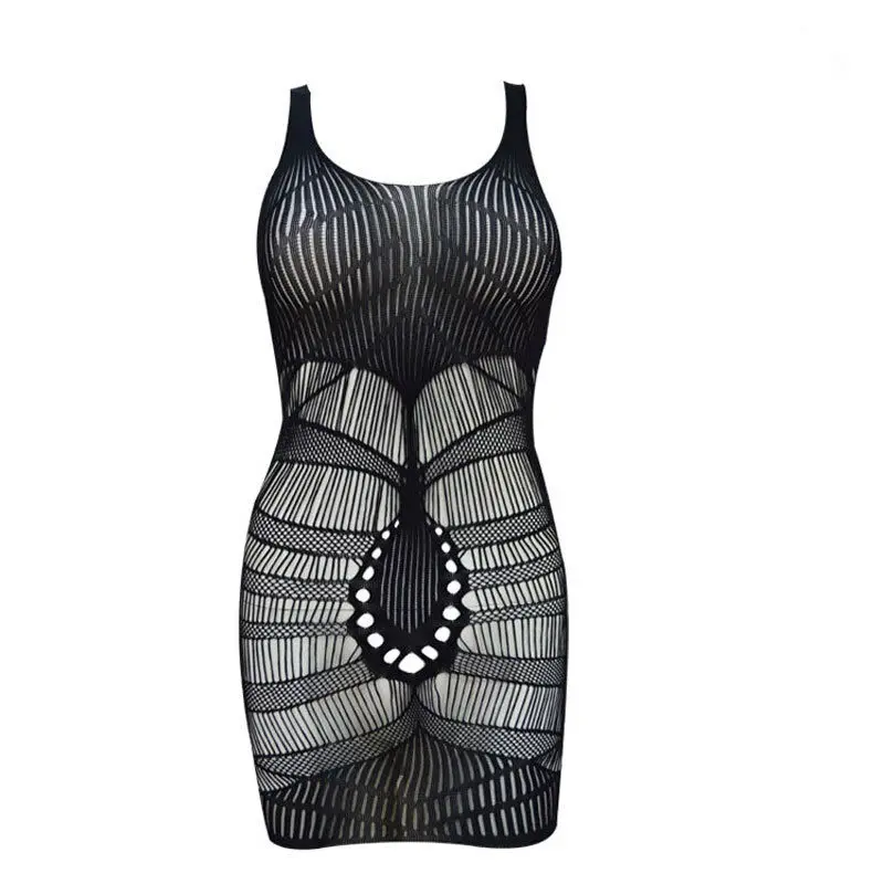 

Sexy black Bodysuit Babydoll Set Lingerie Underwear mini Dress Bodystocking
