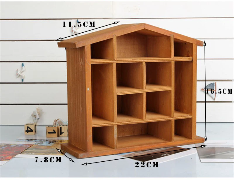 

Hot Sales12 Grids Rack Wall Hanging Wooden Storage Shelf Wooden Racks Storage Organizer For Kitchen Bedroom Bathroom Living Room